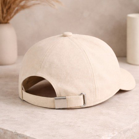 Beige Structured Logo Cap Unisex
