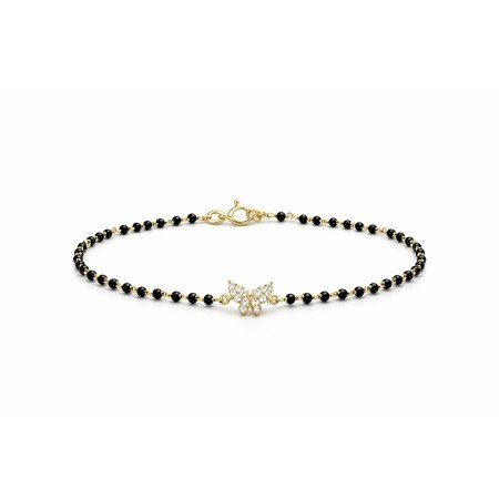 Black Bead Butterfly Baby Bracelet