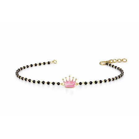 Black Bead Crown Baby Bracelet