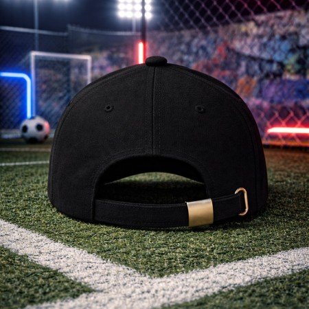 Black Structured Logo Cap Unisex