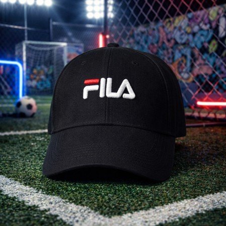 Black Structured Logo Cap Unisex