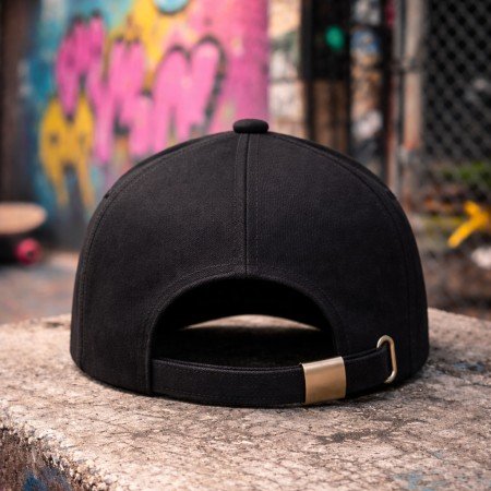 Black Structured NY Logo Cap Unisex