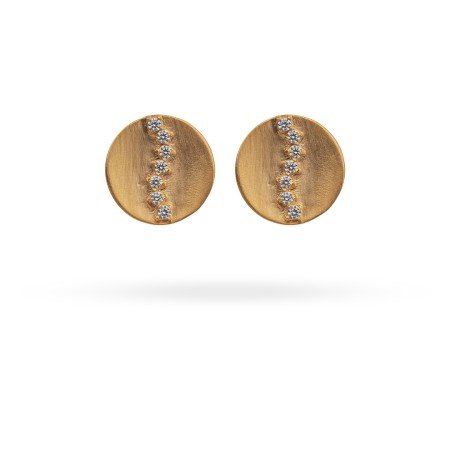 DiagonalGleam Gold Studs