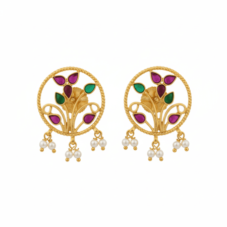 Flora Medallion Stud