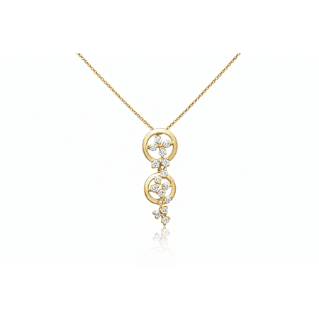 Gem Blossom Dual Pendant Necklace