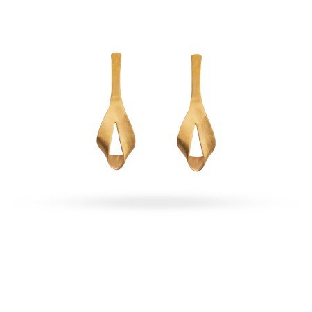 Golden Petal Loop Stud