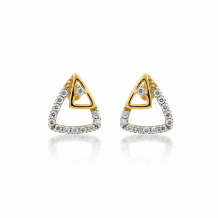 Layered Triangle Diamond Studs