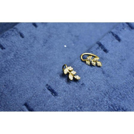 Leaf Motif Gold Studs