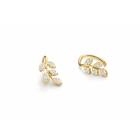 Leaf Motif Gold Studs