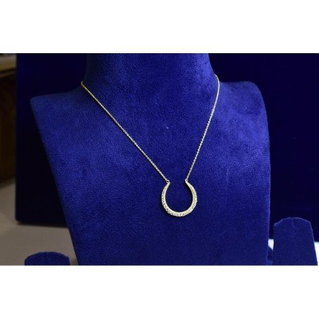 Luna Curve Stone Gold Necklace