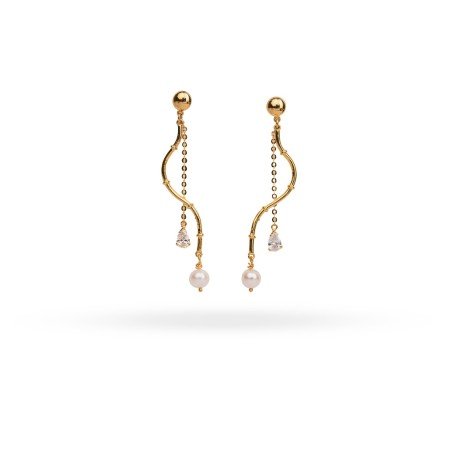 Pearl Cascade Curve Studs