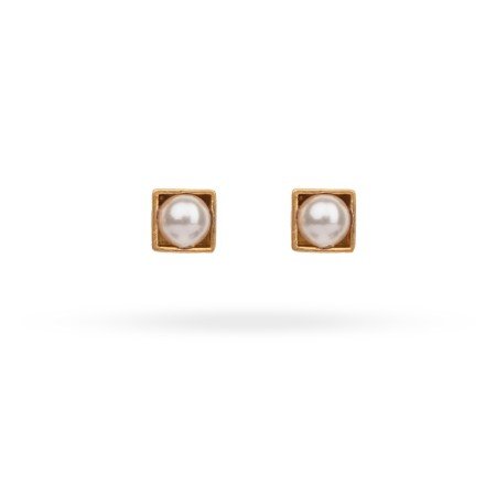 PearlCube Gold Studs