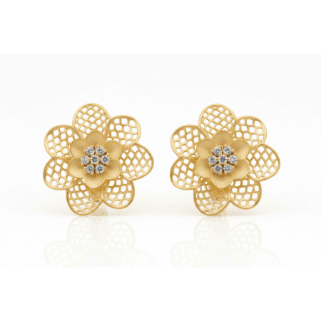 Radiant Blossom Gold Studs
