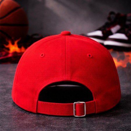 Red Structured Logo Cap Unisex