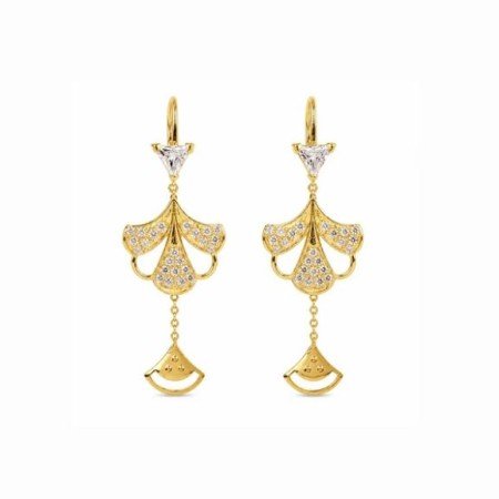Regal Cascade Diamond-Style Studs – 18K Gold