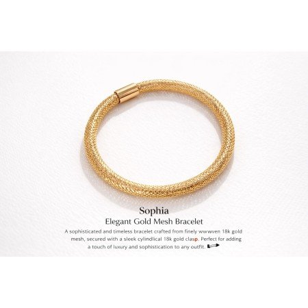 Sophia – Elegant Gold Mesh Bracelet