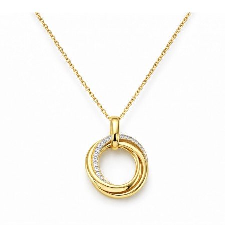 Triple Ring Gold Necklace