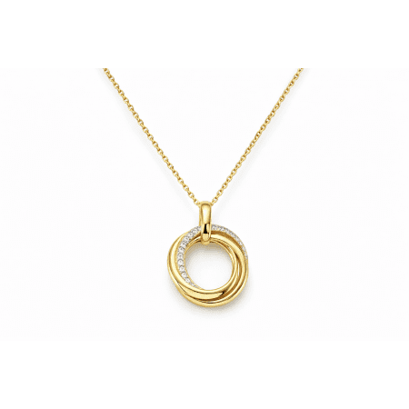 Triple Ring Gold Necklace