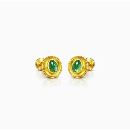 VerdéGlow Gold Studs