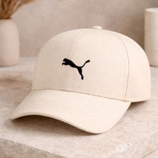 Beige Structured Logo Cap Unisex