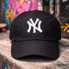 Black Structured NY Logo Cap Unisex