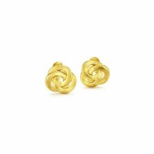 Gold Intertwined Knot Stud Earrings