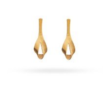 Golden Petal Loop Stud