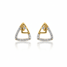 Layered Triangle Diamond Studs