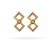 Modern Double-Square Sparkle Studs