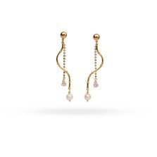 Pearl Cascade Curve Studs