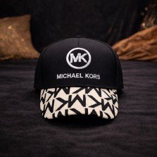 Premium Signature Embroidered Logo Cap Unisex Structured Fit featuring bold front embroidery, structured black crown, and patterned contrast curved brim.