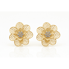 Radiant Blossom Gold Studs