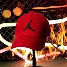 Red Structured Logo Cap Unisex