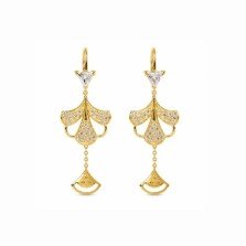 Regal Cascade Diamond-Style Studs – 18K Gold