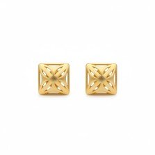 Square-Cut Gold Earrings