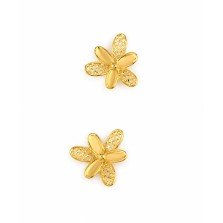 Trio Floral Gold Stud