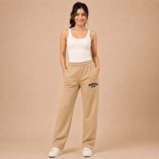 Women's Beige Printed Jogger Pants