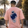 Men’s oversized pink Jujutsu Kaisen T-shirt back print featuring Gojo Satoru anime design with relaxed streetwear fit