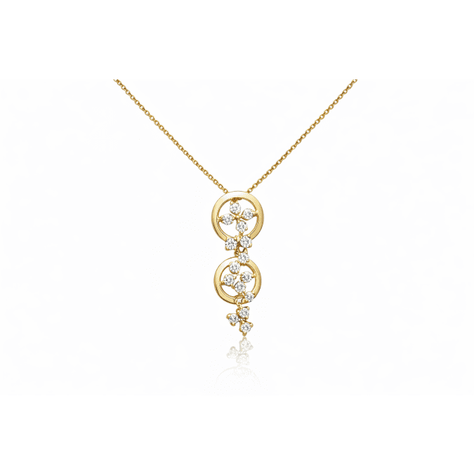 Gem Blossom Dual Pendant Necklace