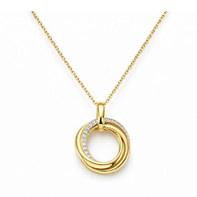 Triple Ring Gold Necklace